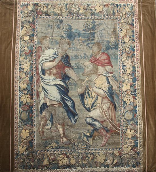 A 16th century Flemish Old Testament tapestry, probably Brussels, 11ft 4in. x 8ft 3in.